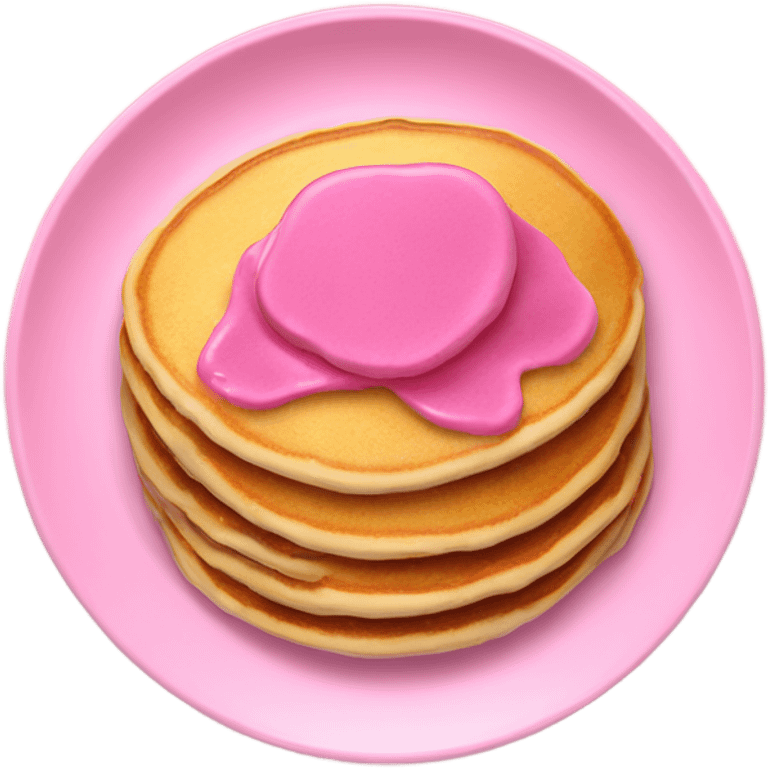 Pancakes in pink plate emoji