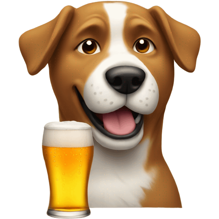 Dog drinking beer emoji