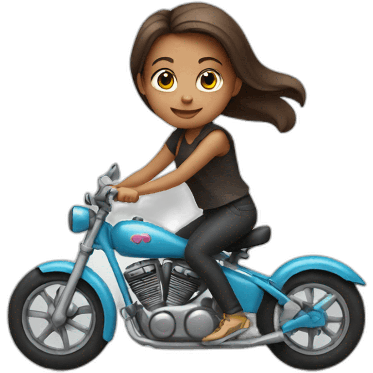 Cute girl on bike  emoji