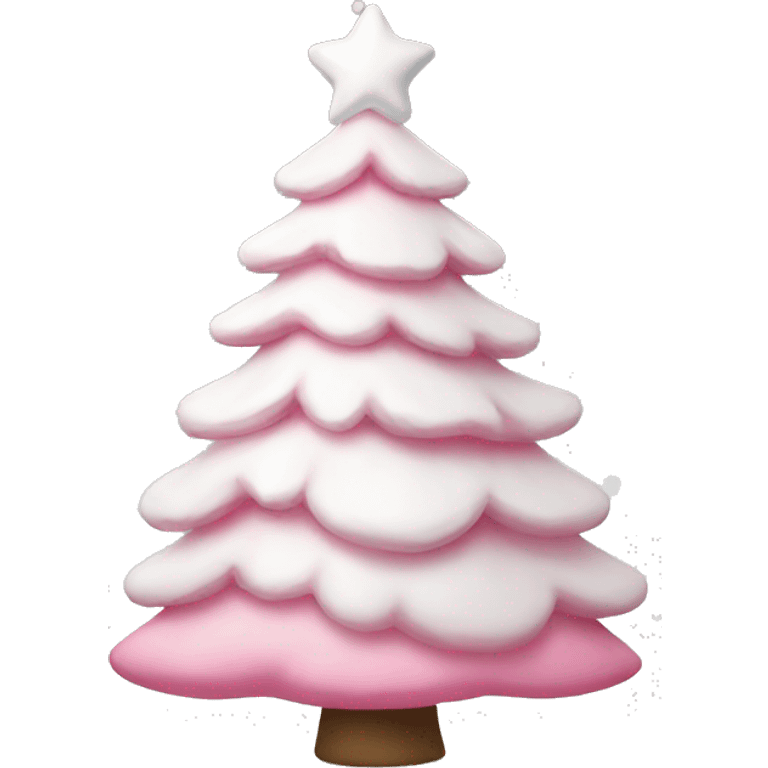 white and pink christmas tree emoji