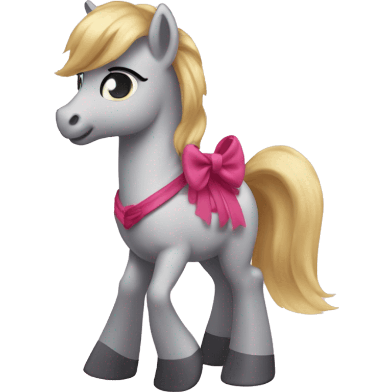 A pony with a bow and tu tu emoji