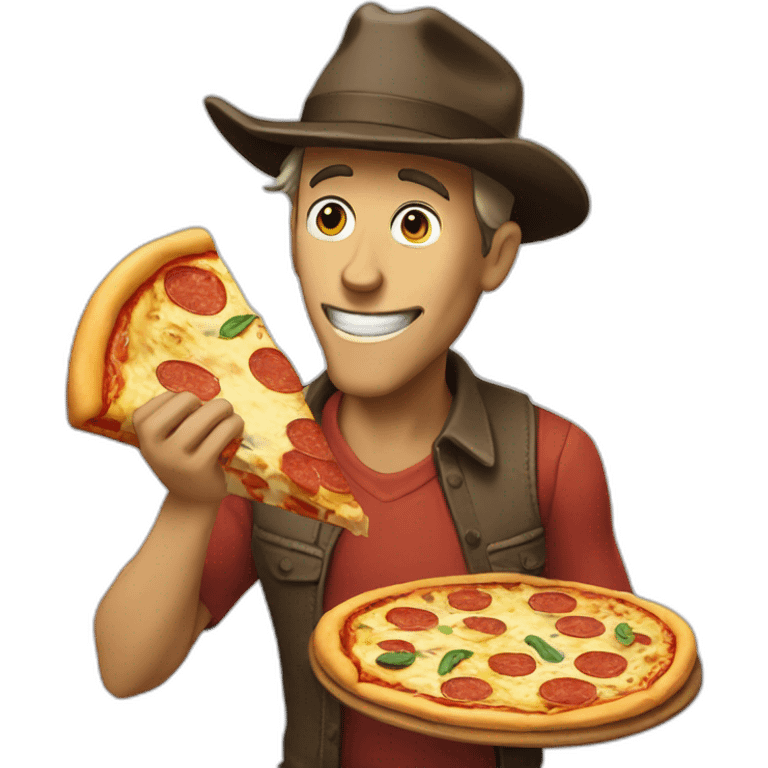 Luckyluke eat a pizza emoji