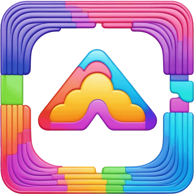 Psychedelic colored Border line emoji