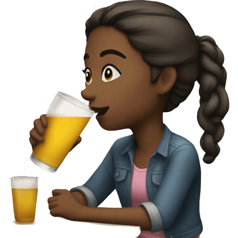 Girl drinking emoji