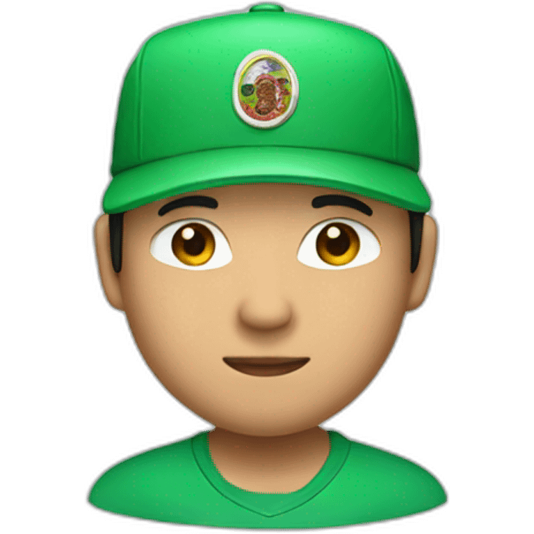 Asian poker player with green visor emoji