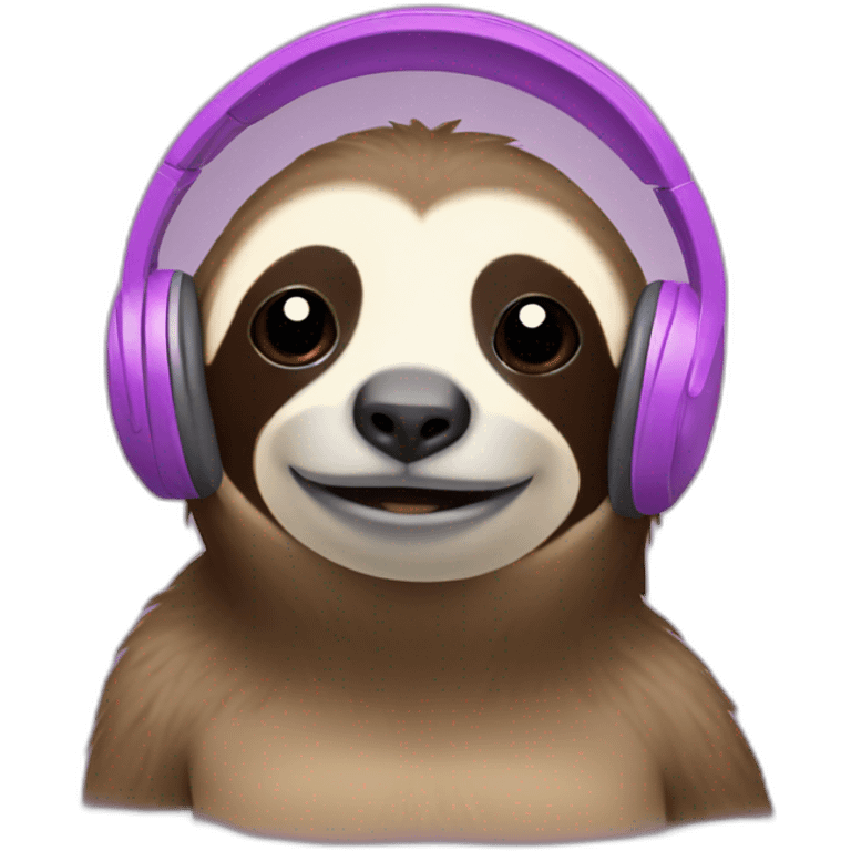 sloth with headphones emoji