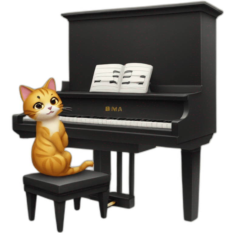 cat playing piano emoji