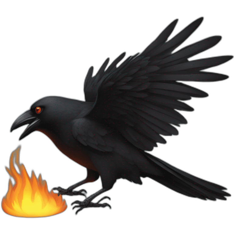 crow fire emoji