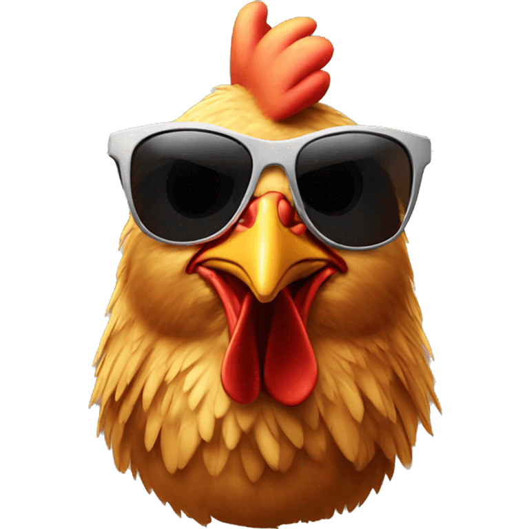 Chicken with sunglasses emoji