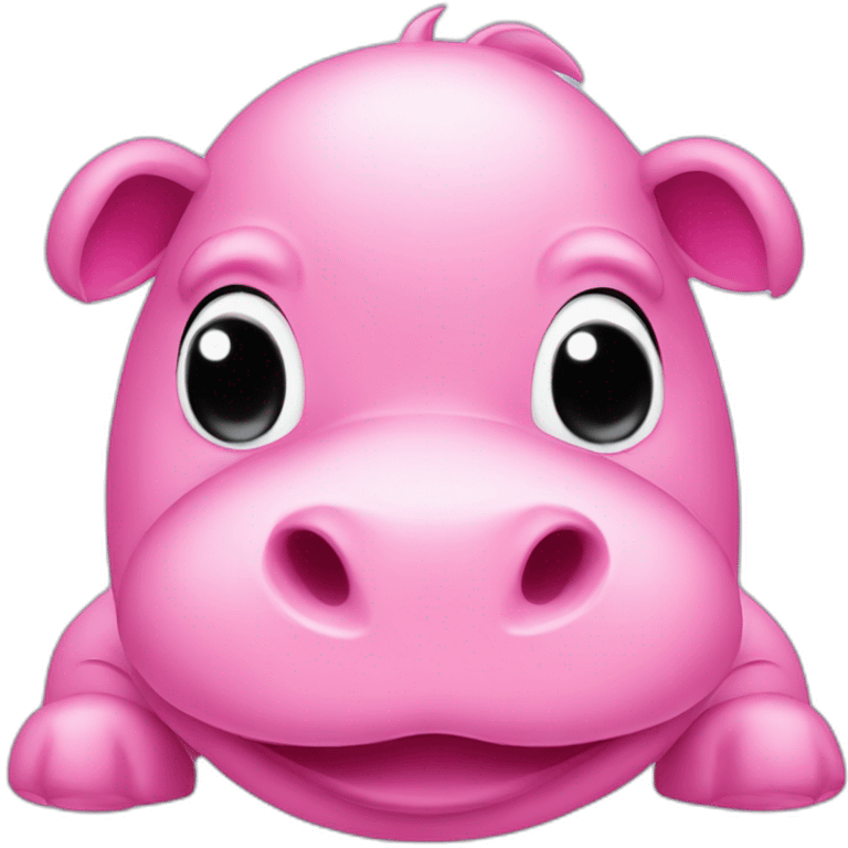 cute pink hippo with a crypto sign emoji