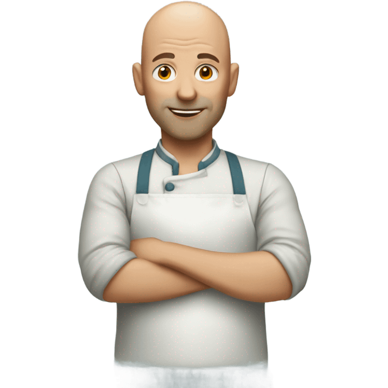 bald man in kitchen standing emoji