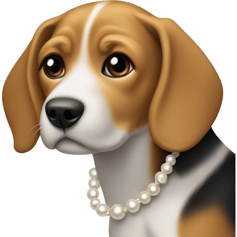 Beagle girl with a chanel pearl necklace emoji