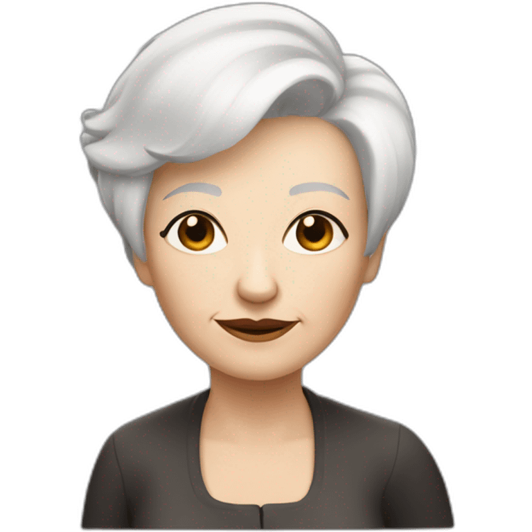 an old white woman with a black square haircut with the body of a rat emoji