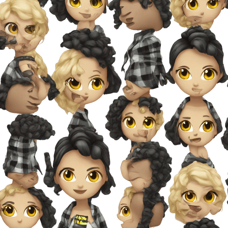 stylish punk girl in plaid mini skirt emoji