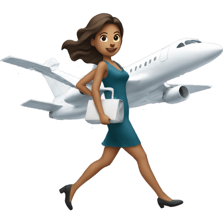 Woman pushing a jet emoji