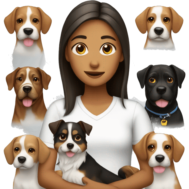 Girl and dogs emoji