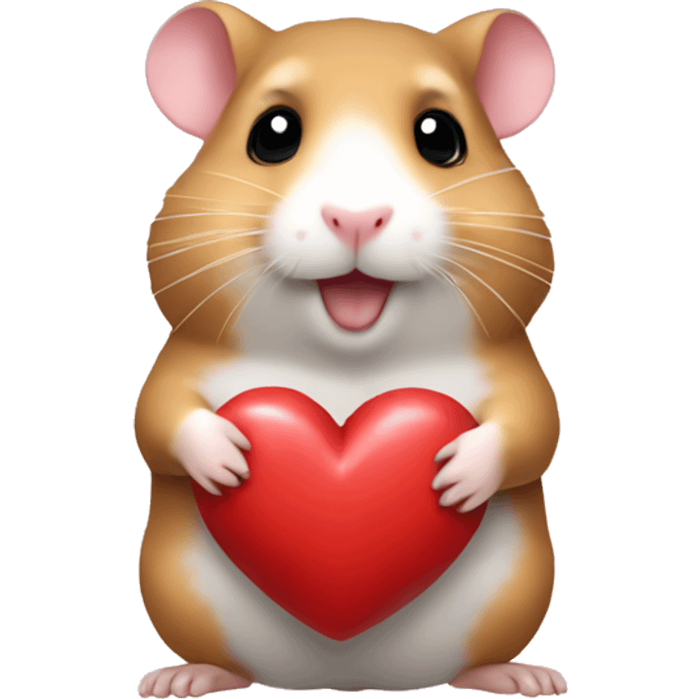 A hamster with a heart in its paws emoji