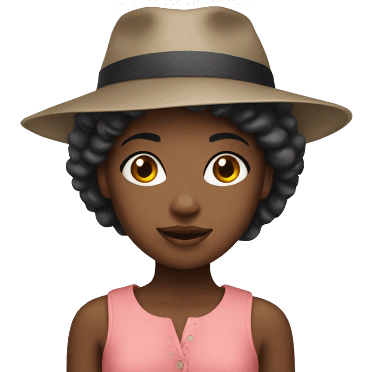 African American girl with a hat emoji