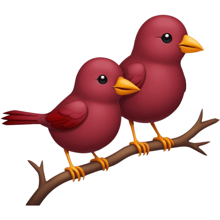 Two burgundy birds emoji