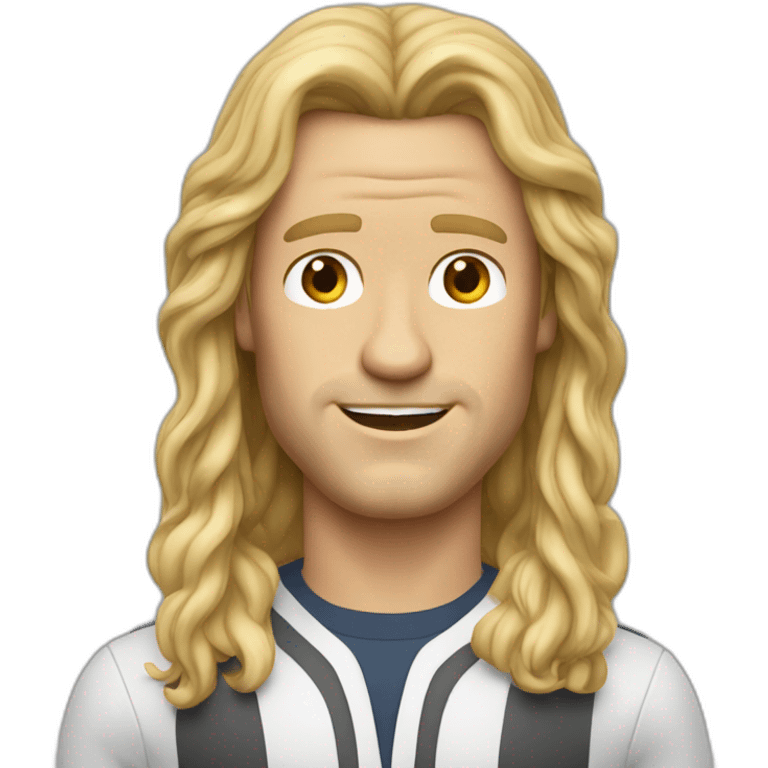 will ferrel realistic with long blonde straight hair anddisco outfit emoji