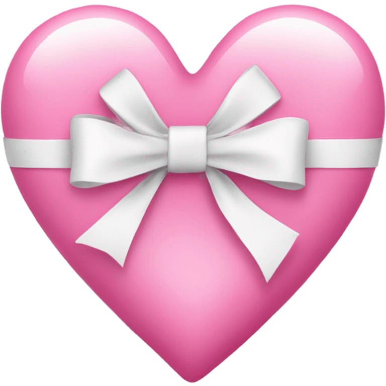 Pink heart with coquette white bow emoji