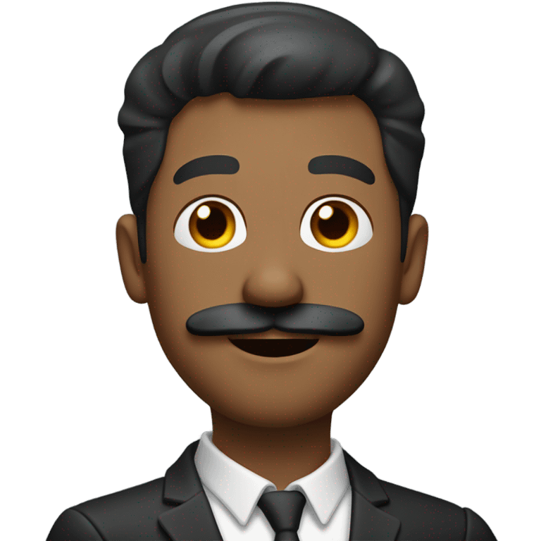 man with mustache holding his arm out at 45 degree angle emoji