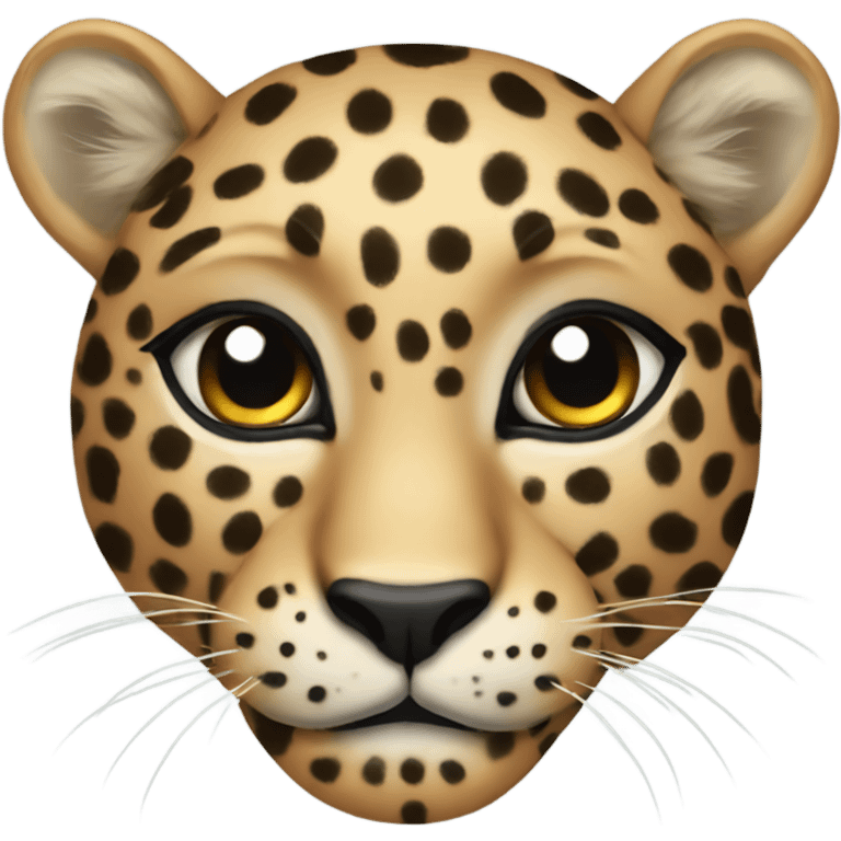 Leopard face with lashes  emoji