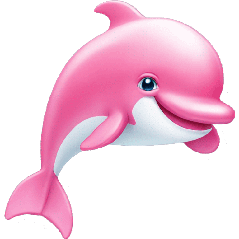 Cute pink dolphin emoji