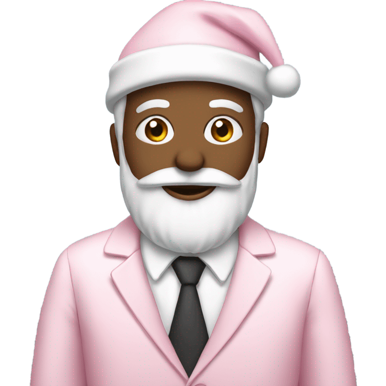 Santa wearing a light pink suit and hat emoji