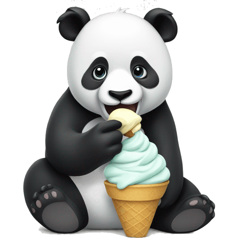 Panda eating ice cream emoji