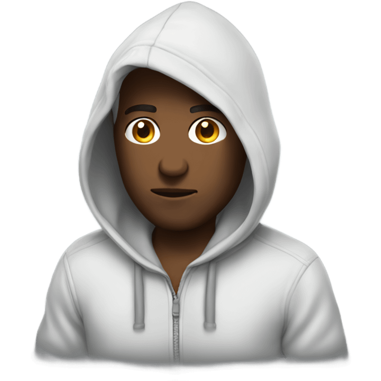 Men using hoodie emoji