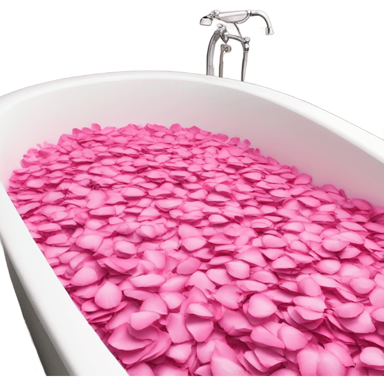 Bathtub filled with pink rose petals  emoji