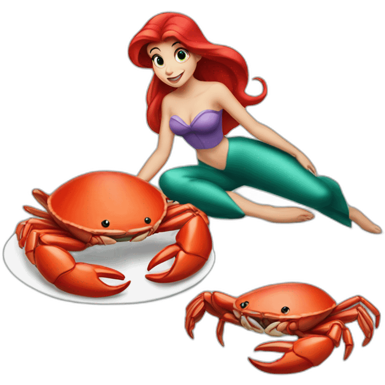 Disney Ariel eat crab emoji