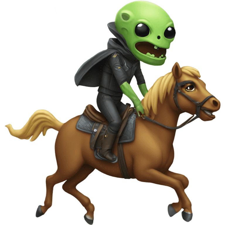 Alien riding a horse emoji