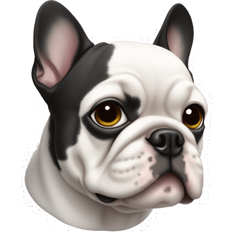 black and white french bulldog emoji