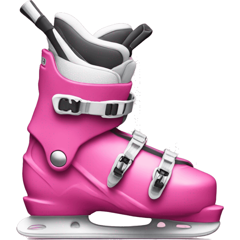 Pink ski boots and skis emoji