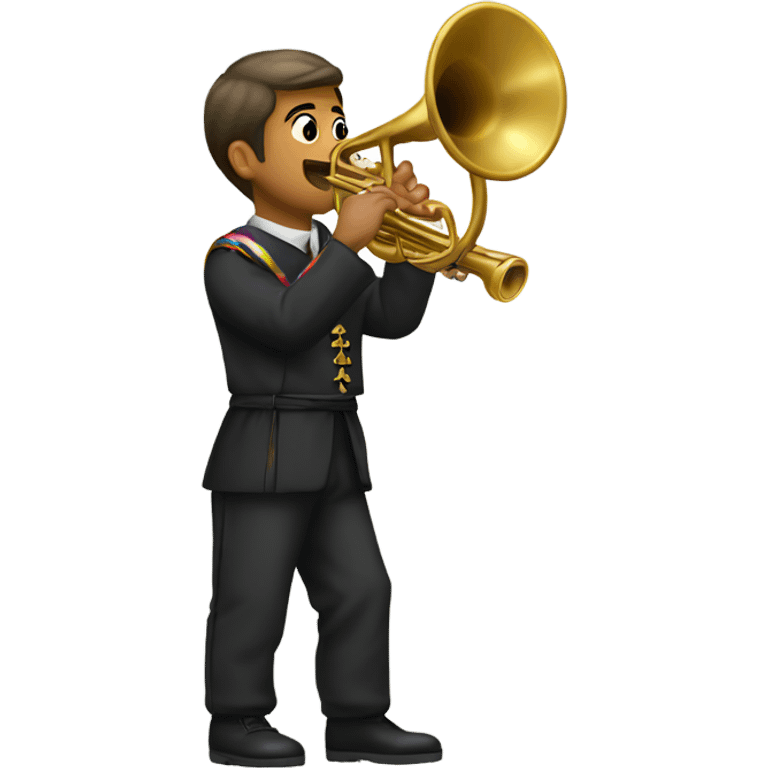 Moroni playing rainbow trumpet emoji