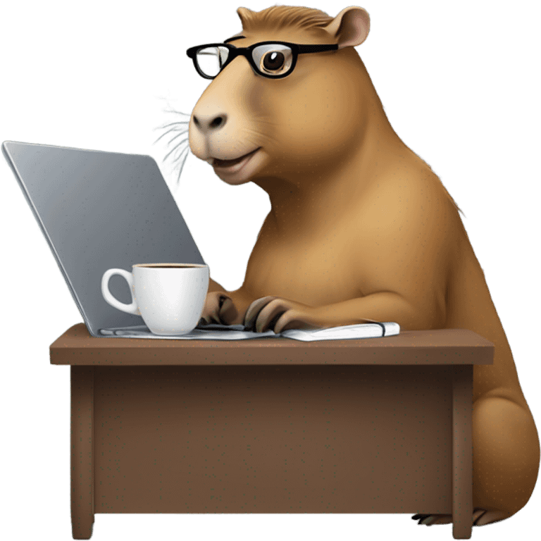 Capybara writer emoji