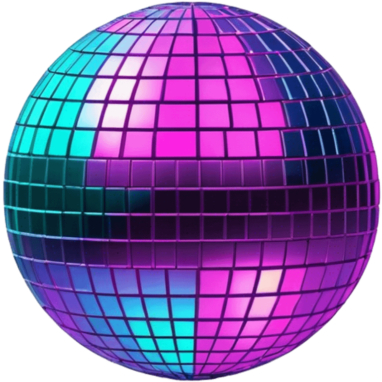 Neon cyberpunk style disco ball emoji