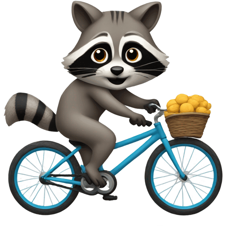 Racoon riding a bike emoji