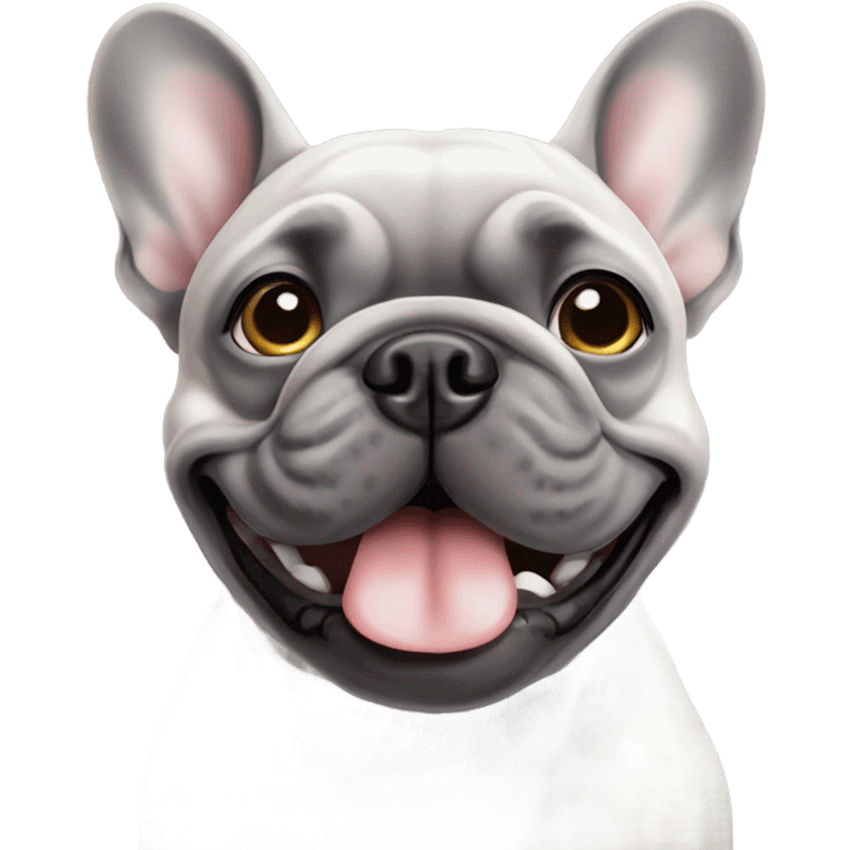 Grey french bulldog grey eyes emoji