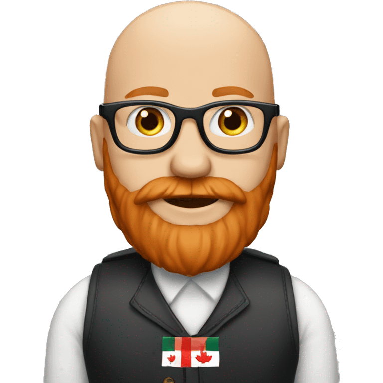 A bald man with a red beard, glasses and a Canadian flag emoji