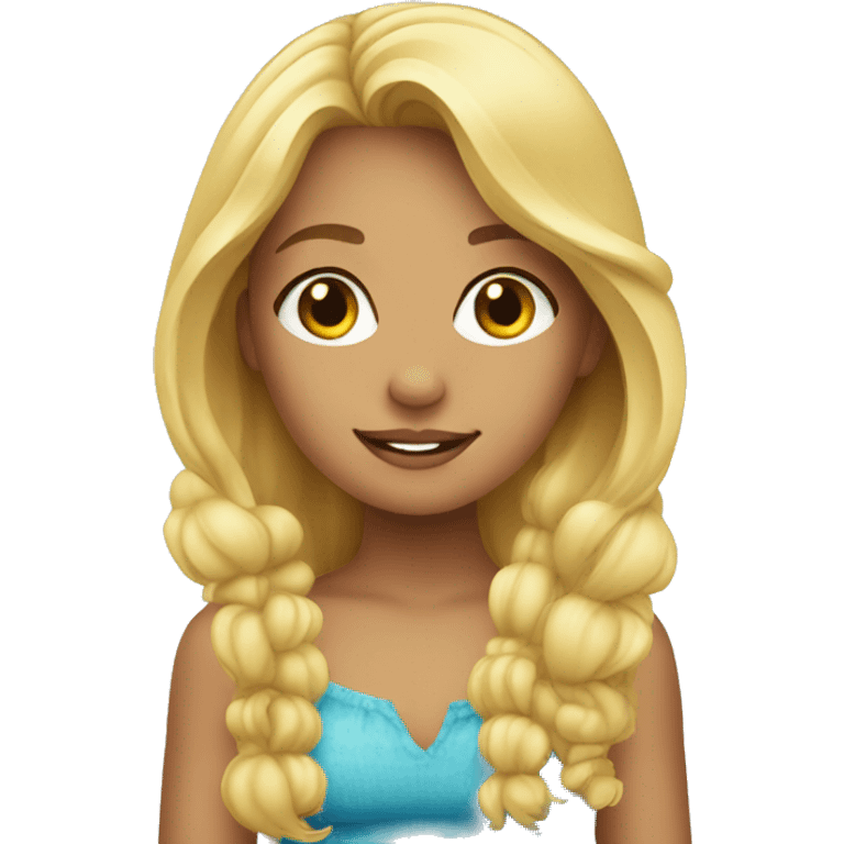 blond girl on the beach emoji