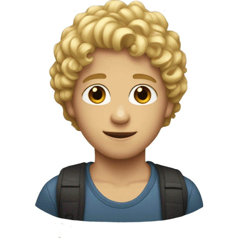 Boy with blond curly hair emoji