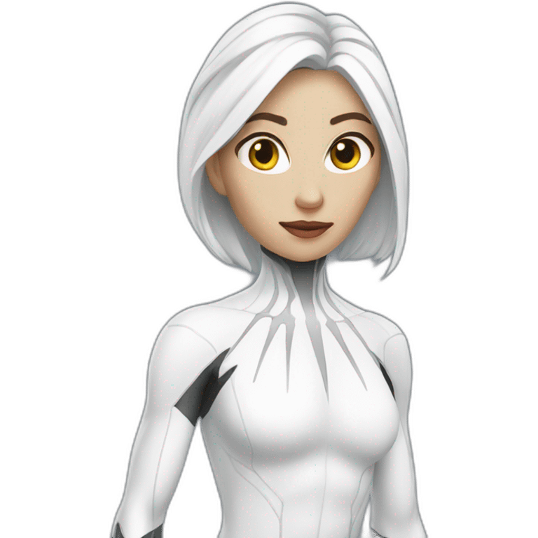 white spider-woman emoji