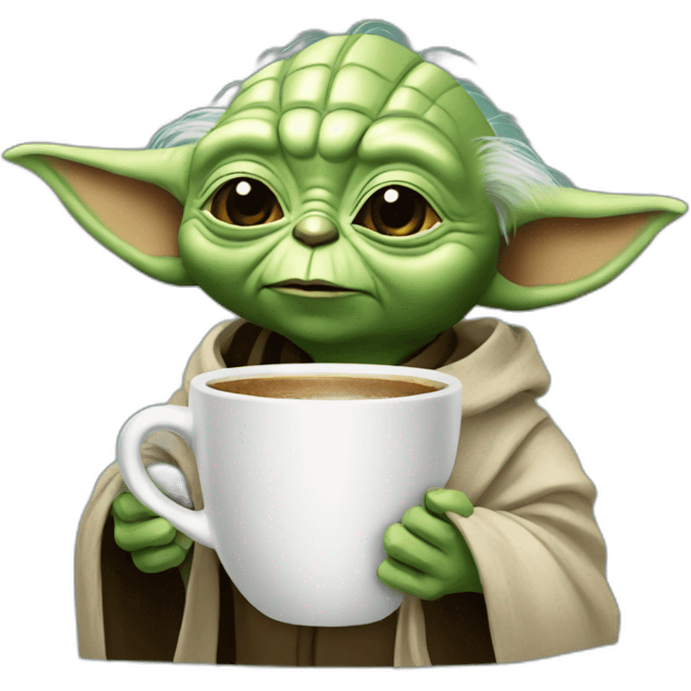 Yoda drinking coffe emoji