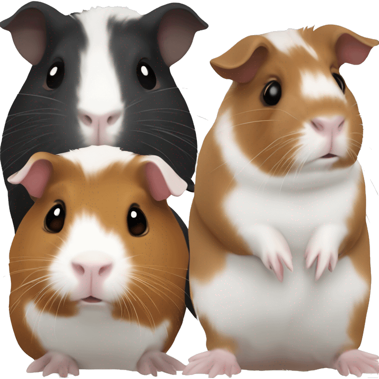 guinea pig black white and a little brown emoji