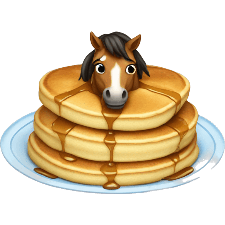 Pancakes with a horse emoji