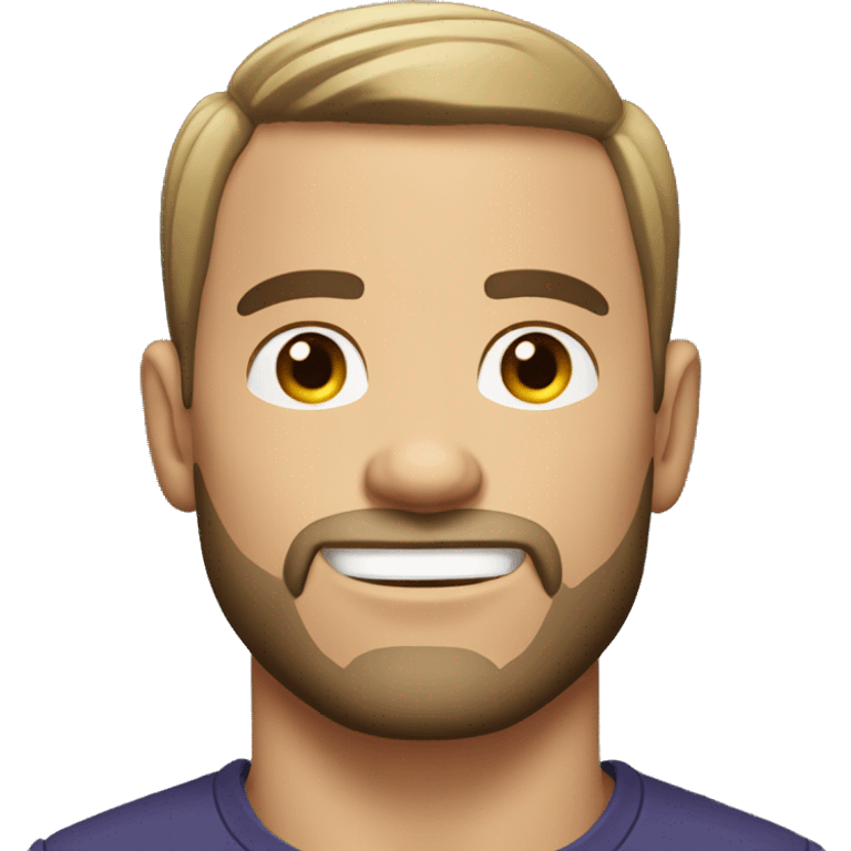 jacked white man with stubble beard and short straight up hair emoji