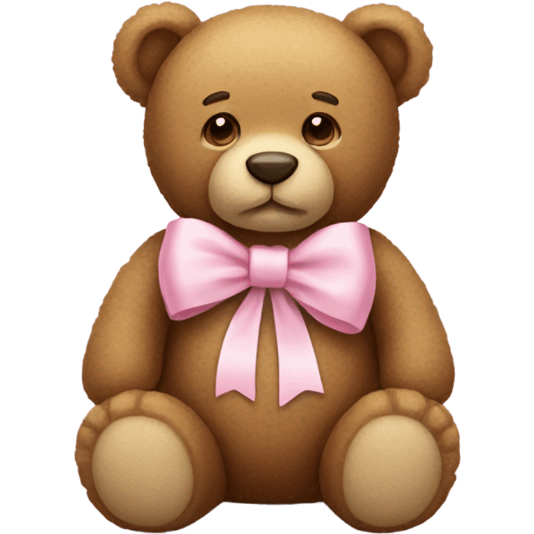 Teddy bear with light pink bow  emoji